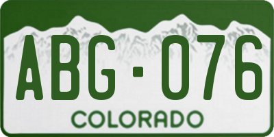 CO license plate ABG076
