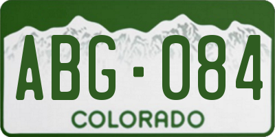 CO license plate ABG084