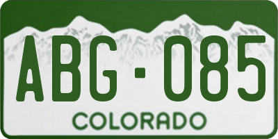 CO license plate ABG085