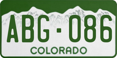 CO license plate ABG086