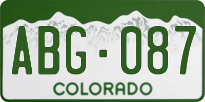 CO license plate ABG087