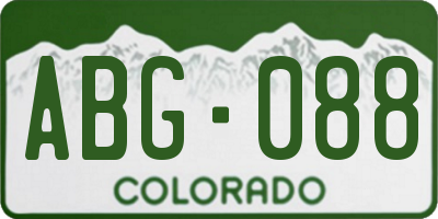 CO license plate ABG088