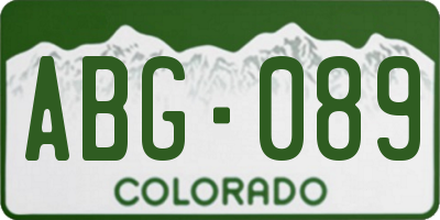CO license plate ABG089
