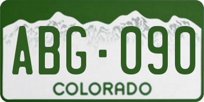 CO license plate ABG090