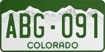 CO license plate ABG091