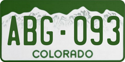 CO license plate ABG093