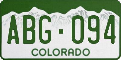 CO license plate ABG094