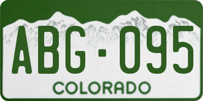 CO license plate ABG095