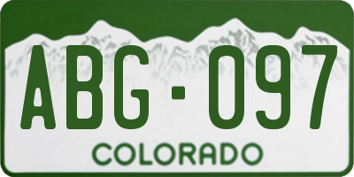 CO license plate ABG097