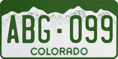 CO license plate ABG099