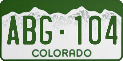 CO license plate ABG104
