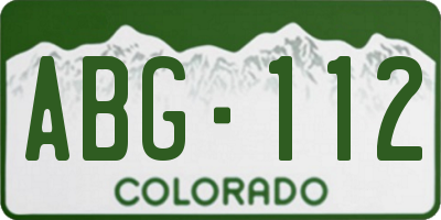 CO license plate ABG112