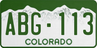 CO license plate ABG113