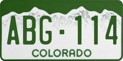 CO license plate ABG114