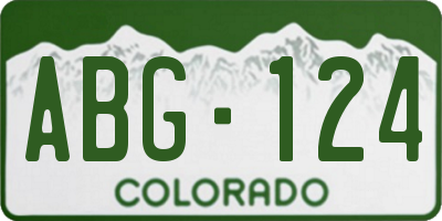 CO license plate ABG124