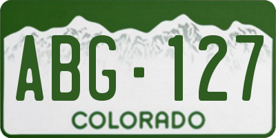 CO license plate ABG127