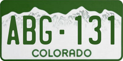 CO license plate ABG131
