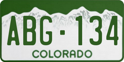 CO license plate ABG134