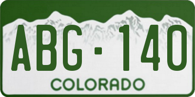 CO license plate ABG140