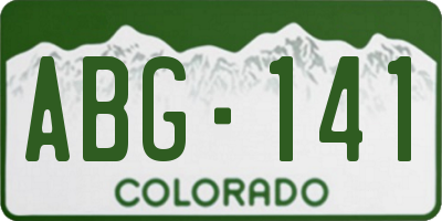 CO license plate ABG141