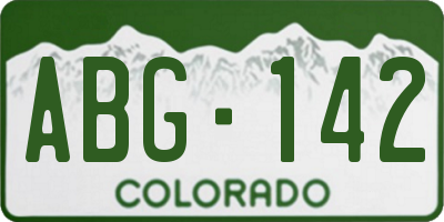 CO license plate ABG142
