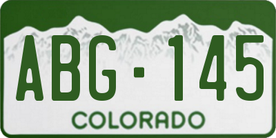 CO license plate ABG145