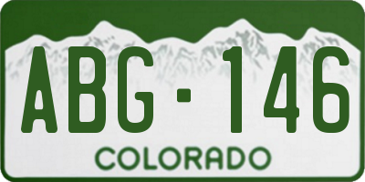 CO license plate ABG146