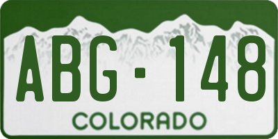 CO license plate ABG148