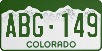 CO license plate ABG149