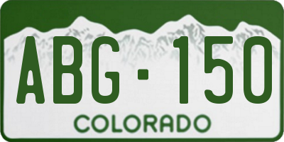CO license plate ABG150