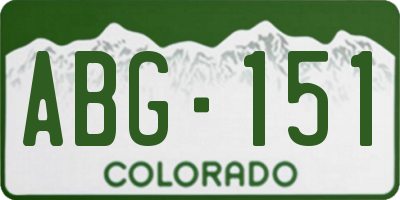 CO license plate ABG151