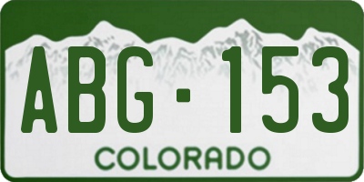CO license plate ABG153
