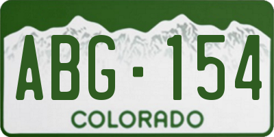 CO license plate ABG154