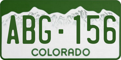 CO license plate ABG156