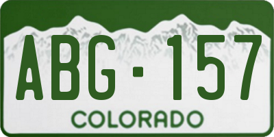CO license plate ABG157