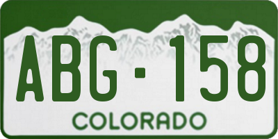 CO license plate ABG158
