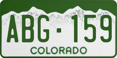 CO license plate ABG159