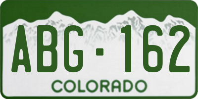 CO license plate ABG162