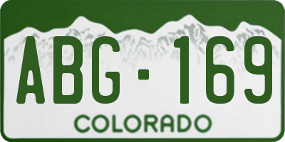 CO license plate ABG169