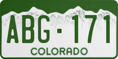 CO license plate ABG171