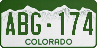 CO license plate ABG174