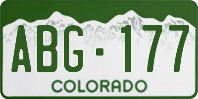 CO license plate ABG177