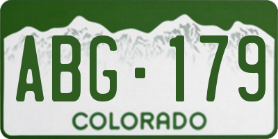 CO license plate ABG179