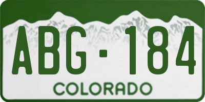 CO license plate ABG184