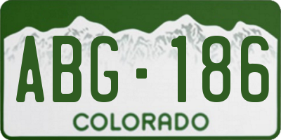 CO license plate ABG186