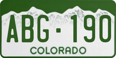 CO license plate ABG190