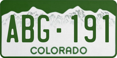 CO license plate ABG191