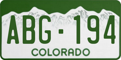 CO license plate ABG194