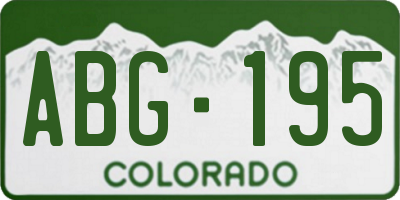 CO license plate ABG195