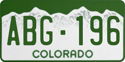 CO license plate ABG196
